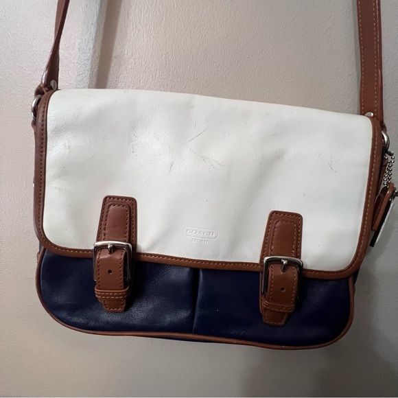Coach Park Color-Block Leather Crossbody Purse Blue&White Multi No. B1373-F23383 - Picture 2 of 14